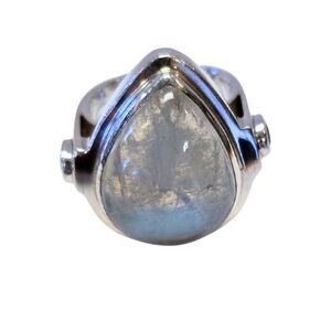 Sterling Silver Moonstone/Blue Topaz Ring
